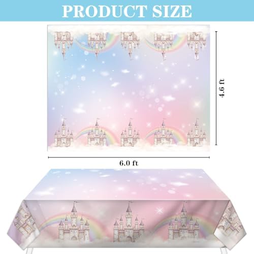 Princess Castle Tablecloth for Birthday Parties and Picnic