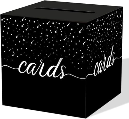 Elegant Gold Foil Black Card Gift Box for Weddings and Parties