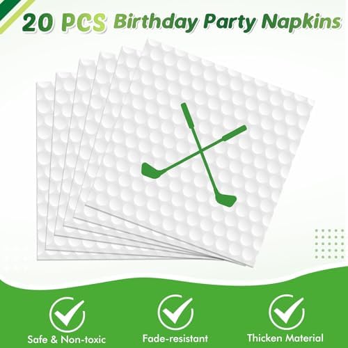 Golf Party Plates Napkins Tablecloth 62PCS Set