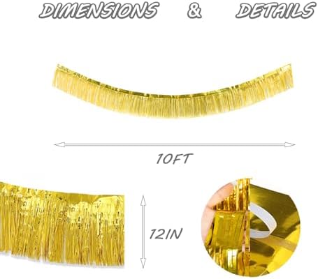 Gold Foil Fringe Garland 10FT 6 Packs