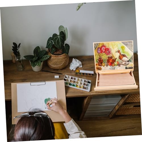 Portable Wooden Easel with Drawer for Art and Photos