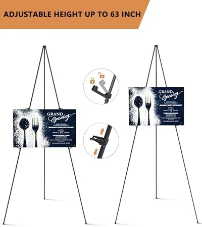 INCLY Black 6 Pack Folding Easels with Carry Bag
