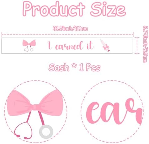 Earned It Pink Bow Graduation Stole for Nurses