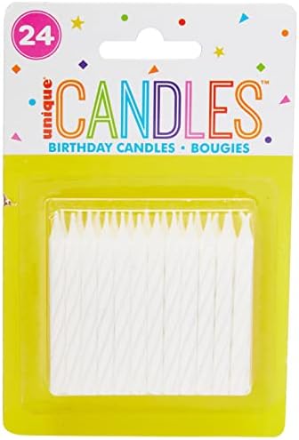 White Spiral Birthday Candles 24 Count 25 Inch
