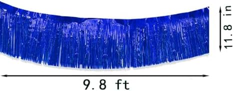 Blue Parade Float Fringe Tinsel Streamers Banners 4 Pack