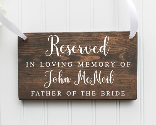 Personalized Reserved In Loving Memory Seat Sign - Solid Wood Custom Design