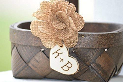 Rustic Flower Girl Basket Country Wedding Decor Burlap Basket