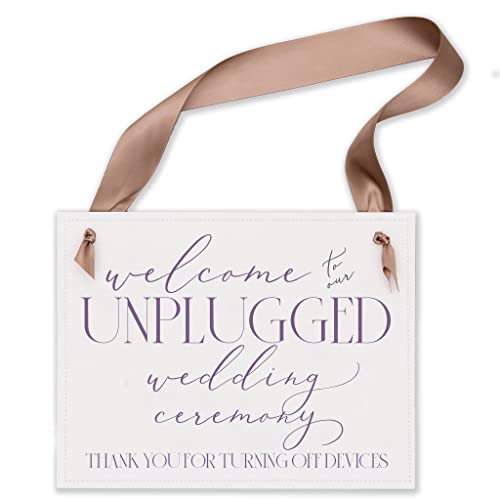 Welcome to Our Unplugged Wedding Ceremony Sign - 11x85 Inches