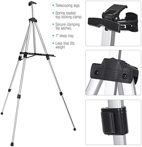 Portable Adjustable Aluminum Easel for Artists and Students
