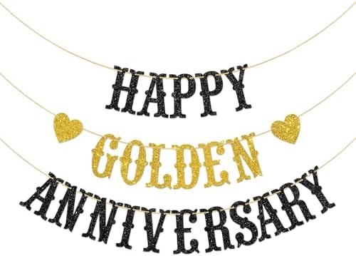 Happy Golden Anniversary Banner Wedding Party Decorations