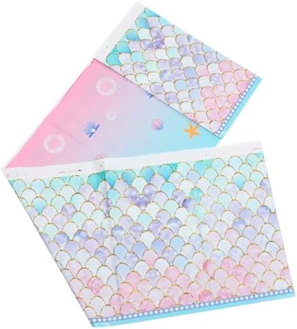 MAGICLULU Mermaid Themed Birthday Party Tablecloth for Boys and Girls
