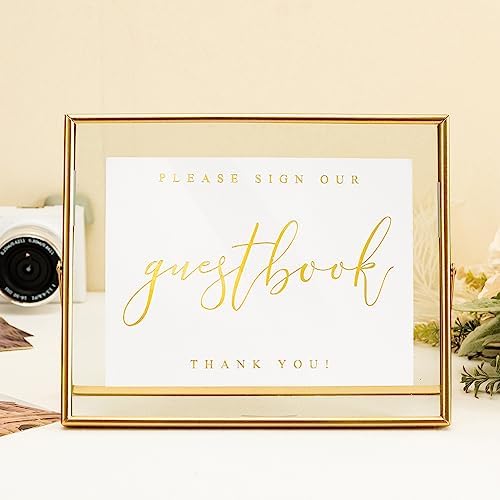Calculs Gold Floating Picture Frame Wedding Guest Book