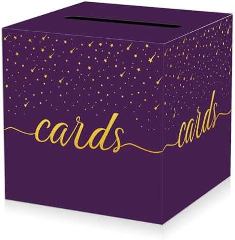 Purple Card Box Wedding Party Storage Box