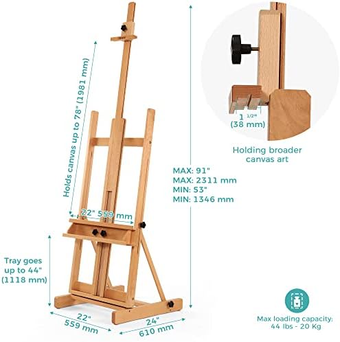 VISWIN Large Adjustable H-Frame Easel with Storage Tray