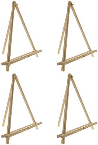 US Art Supply 12 Natural Wood Easel 4 Pack