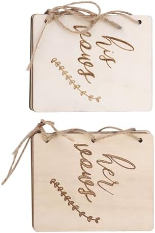 Haofy Wedding Vow Booklets 2pcs Wooden Decorative Guestbook Props