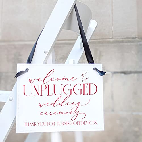 Welcome to Our Unplugged Wedding Ceremony Sign - 11x85 Inches