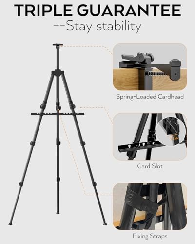 Nicpro 6 Pack Black Aluminum Art Easel Stand