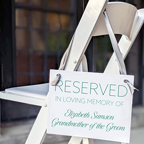 Personalized Wedding Memorial Sign Ceremony Chair Banner Custom Simple