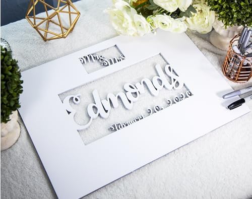 Custom Wooden Wedding Guest Book Alternative with Last Name