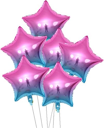 18 Inches Gradient Rose Star Shaped Foil Balloons 10pcs