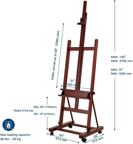 VISWIN Adjustable Foldable H-Frame Easel with 4 Wheels
