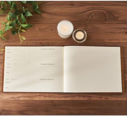 Aspen Studio Funeral Guest Book with Wood Cover