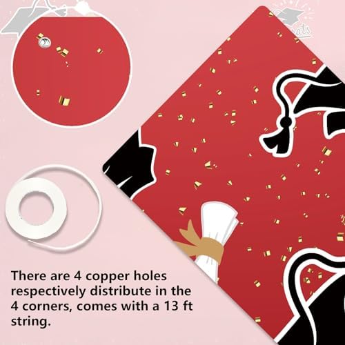 Red Graduation Party Decorations Set with Banners Balloons