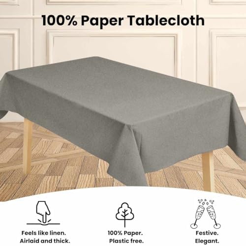 Fair Goods Airlaid 100 Paper Tablecloths 1 Pack Silver 70 X 48