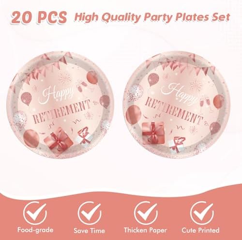 41Pcs Rose Gold Retirement Party Decor Set