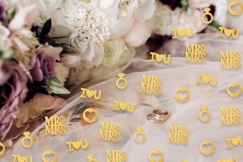 200PCS Gold Glitter Wedding Confetti Table Decor