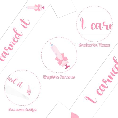 Earned It Pink Bow Graduation Stole for Nurses
