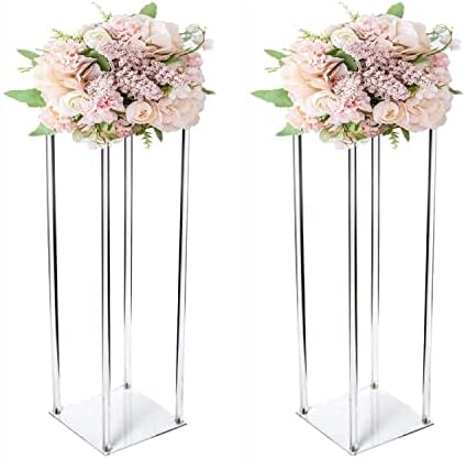 2 Pack 24 Inch Tall 8 Inch Diameter Acrylic Flower Stand