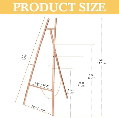 Rose Gold 50 Inch Adjustable Easel Stand for Wedding Sign