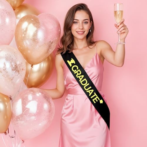 Graduation Sash with Gold Fonts for Graduate Students