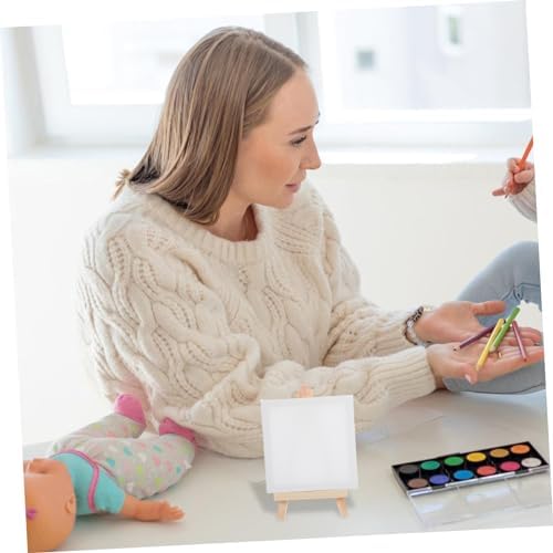 LIFKOME 12Pcs Small Canvases with Easels for Painting and Arts