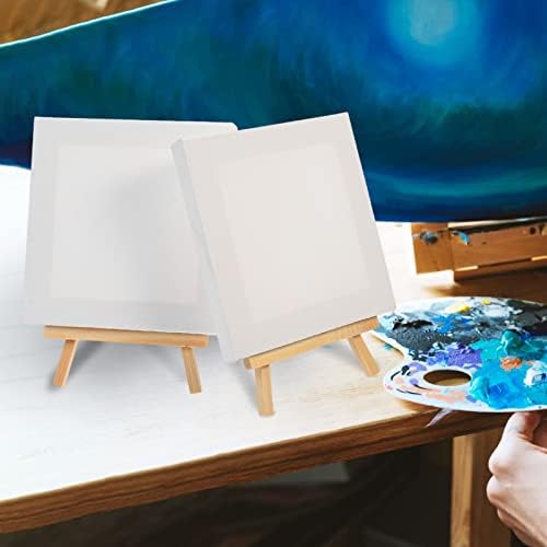 Jojofuny 5 Sets Mini Easel Stands with Canvases