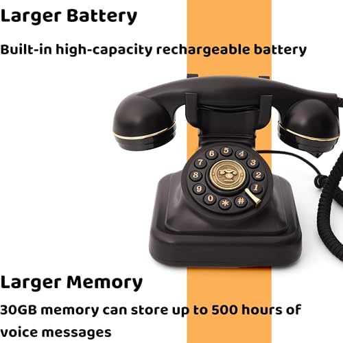 RetroVox Audio Guest Book Wedding Phone Black