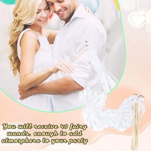 40 Piece Wedding Ribbon Stick With Bell
