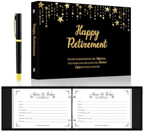 Retirement Guest Book with Signature Pen Set