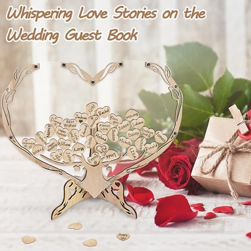 Heart-Shaped Wedding Guest Book with Tree of Life Frame
