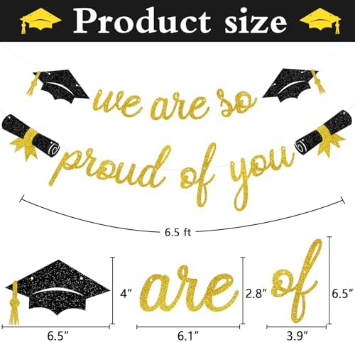 Graduation We Are So Proud Of You Banner Party Decorations