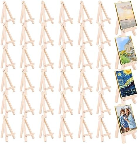 40 Pcs 6 Inches Mini Wood Easel for Art Crafts