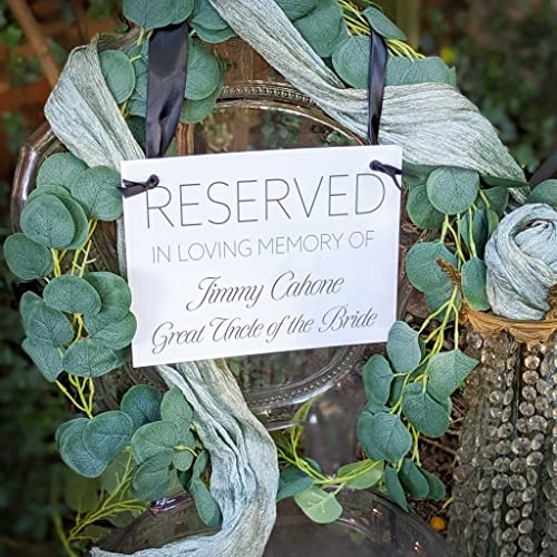 Personalized Wedding Memorial Sign Ceremony Chair Banner Custom Simple