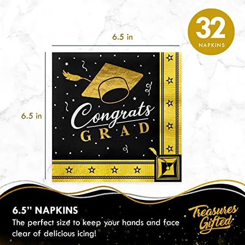 Treasures Gifted Gold Graduation Decor Set - 24 Piece Party Pack