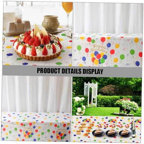PRETYZOOM 2pcs Balloon Pattern Tablecloth for Birthday Parties