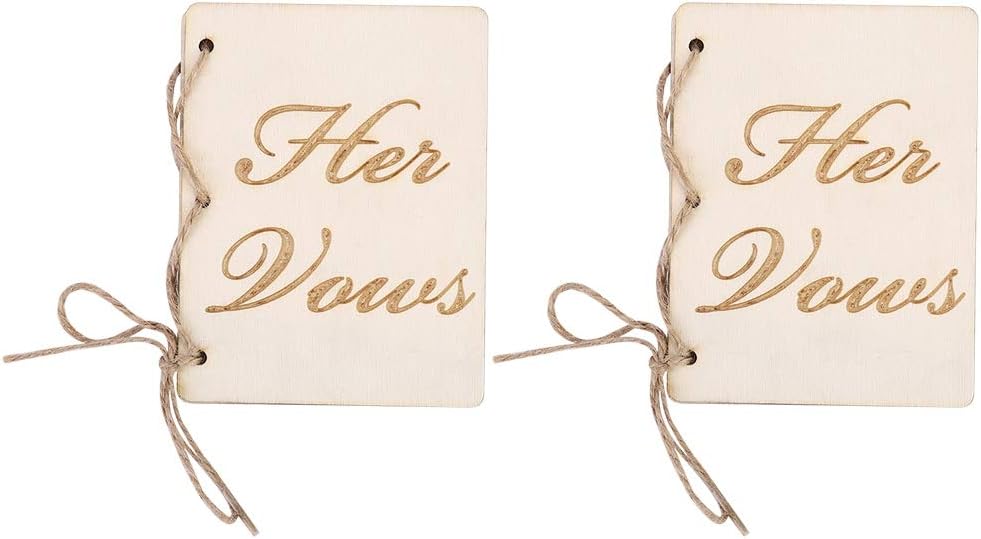 2pcs Wedding Vow Booklets with Hem Rope Decor