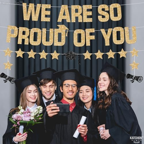 KatchOn Glitter Gold We Are So Proud of You Banner 10 Feet