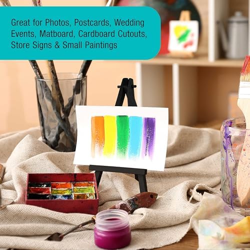 US Art Supply 8 High Small Black Wooden Easel 6 Pack