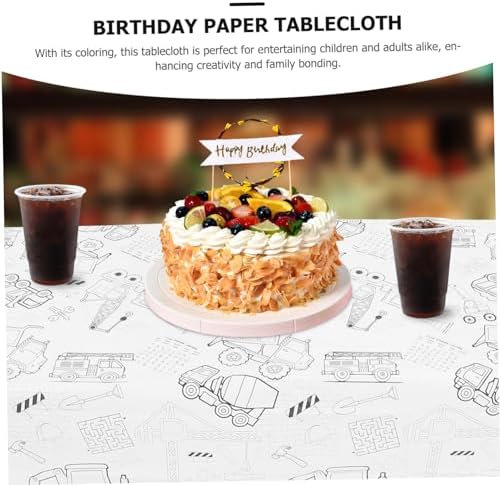 Birthday Tablecloth for Boys and Girls Engineering Vehicle Theme